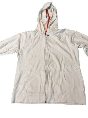 Liz Claiborne Cream Hooded Jacket with Orange Trim